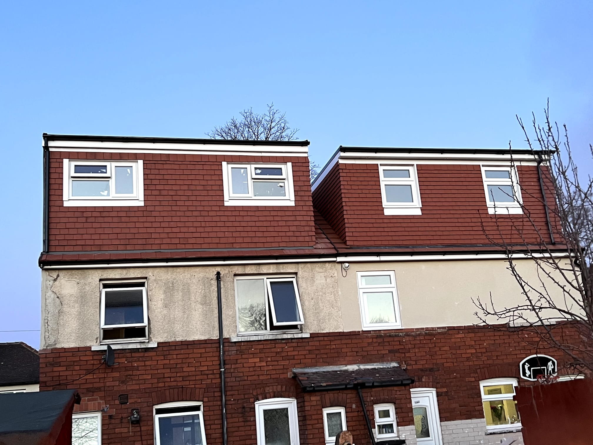 Completed twin dormer loft conversion in West Yorkshire